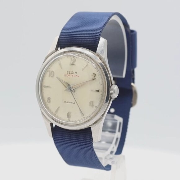 Vintage Elgin 5936S Sportsman Men's Automatic Wristwatch 720 France Steel - Picture 1 of 5